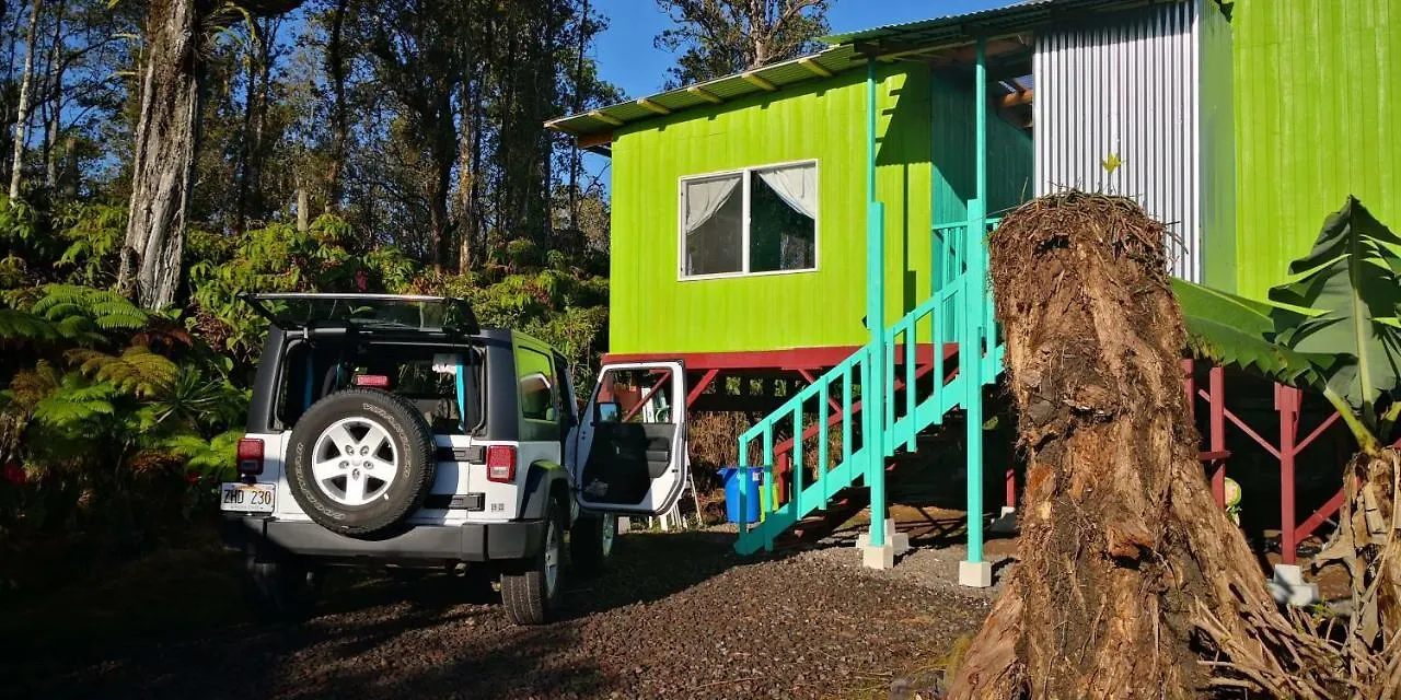 Aqua Room In Tropical Forest Between Hilo And Volcano Mountain View United States